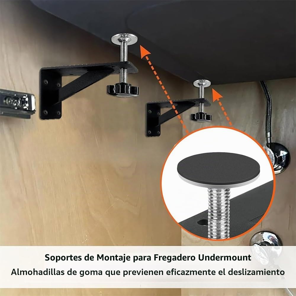 Soportes Para Fregadero Bajo Montaje, 4 Piezas Soportes Para Fregadero Bajo Encimera De Acero Inoxidable, Ajustable Pies De Cocina Para Fregadero De Cocina Y Baño