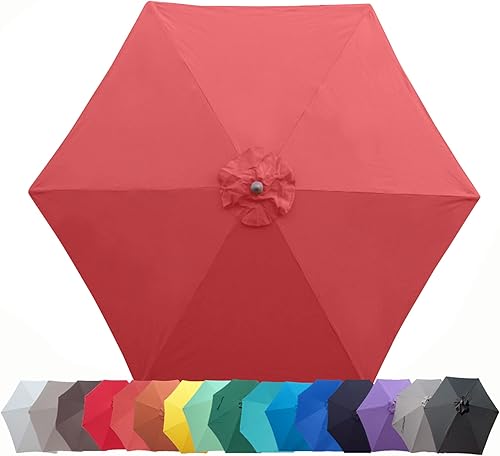 Miniatura 2 de Formosa Covers Toldo de repuesto para sombrilla de patio con 6 varillas de 9 pies, lona superior, protección UV 300D y tela resistente al agua, solo