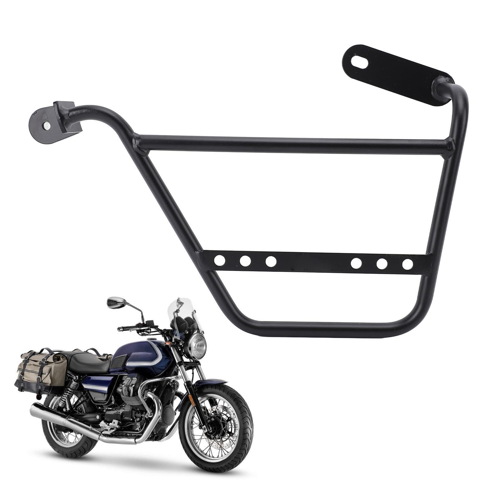 Pastel de Equipaje Lateral de la Motocicleta: Soporte de Soporte de Tubo de Hierro de 12 Mm Fuerte para V7 Stone Special, Classic Trofeo y (Izquierda: MV833 BBZJ)