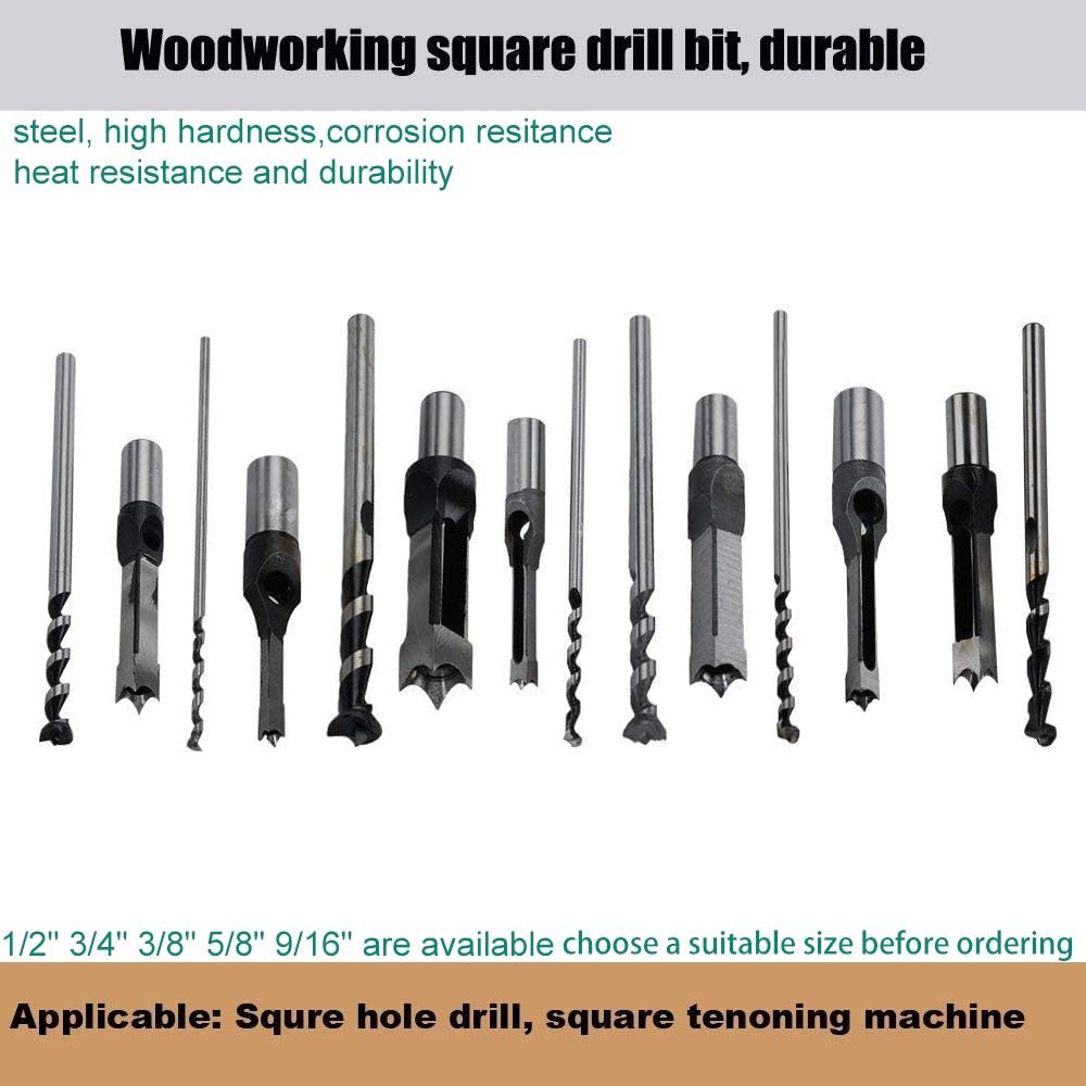 SaferCCTV 3/4" Mortising Chisel Bit Woodworking Square Hole Drill Bits Woodworker Power Tools for Construction Installation Renovation Decoration Industry