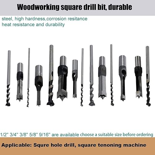 Miniatura 3 de SaferCCTV Broca de cincel de mortajería de 34 "para carpintería con agujero cuadrado para carpintería, herramientas eléctricas para instalación de