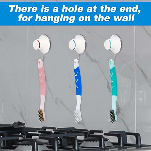 Miniatura 5 de Juego de 6 cepillos de alambre para limpieza, juego de cepillos de alambre de acero inoxidable, latón, cepillo raspador de alambre de nailon con