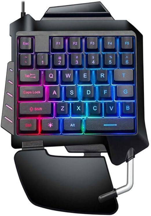 GamingTastatur, einhändige mechanische LEDTastatur, Balight, tragbare