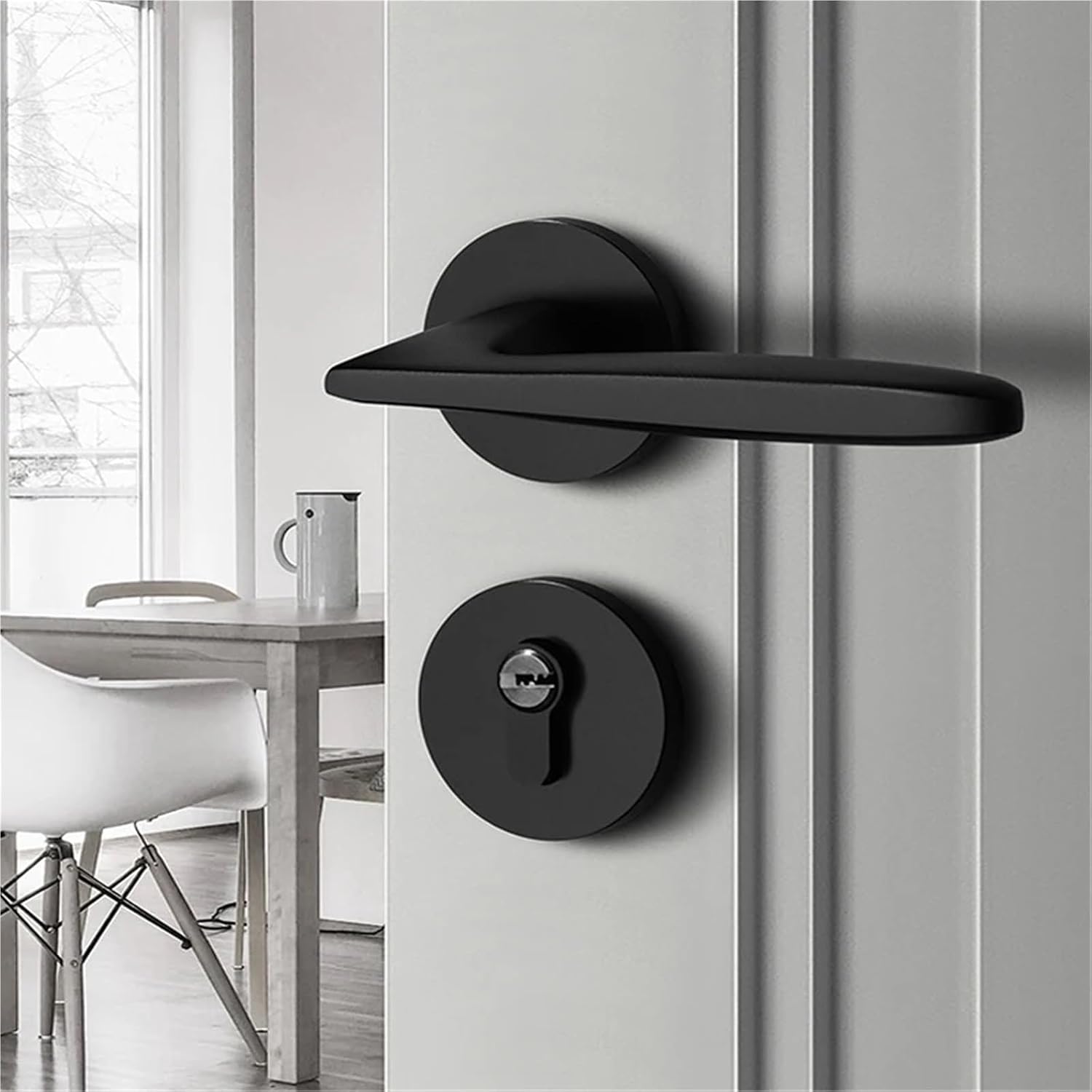 Door Handle Indoor Bedroom Lock Magnetic Split Set Solid Wood Door 1Pcs(D Type-Magnetic)