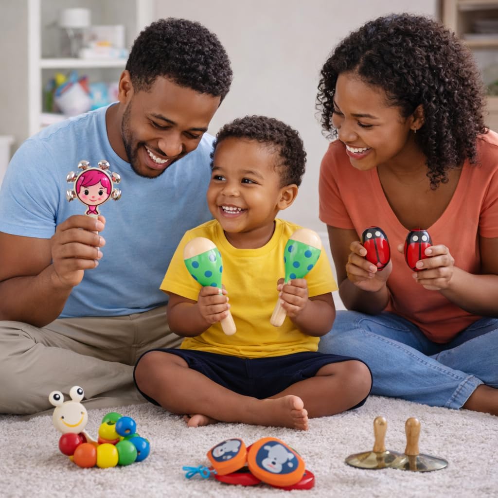 Stoie’s Strumenti Musicali per Bambini – 34 Strumenti a Percussione in Legno, con Xilofono, Tamburello, Maracas, Giocattoli Musicali Montessori per Bambini 3-5 Anni