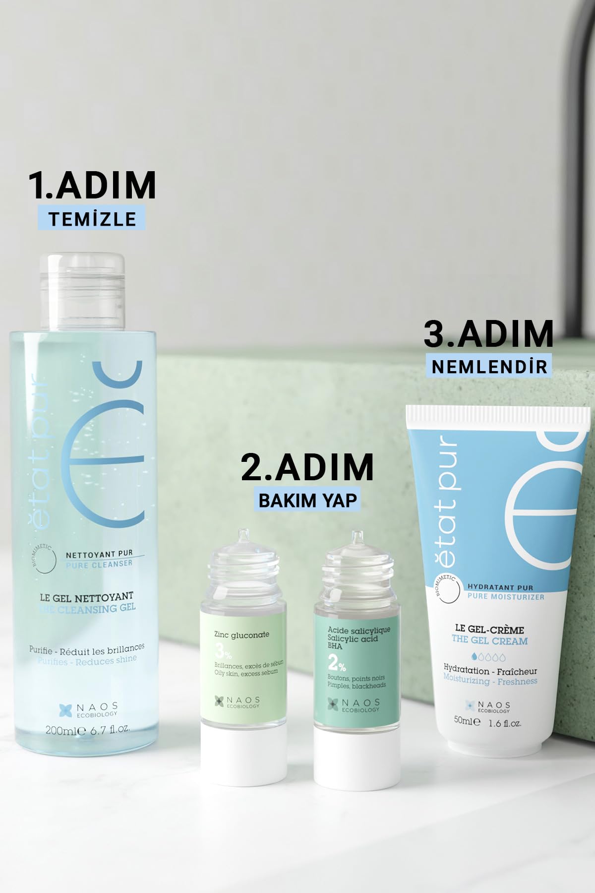 Etat Pur The Gel Cream Karma ve Yağlı Ciltler İçin Jel Dokulu Rahatlatıcı Nemlendirici Yüz Kremi 50 ML