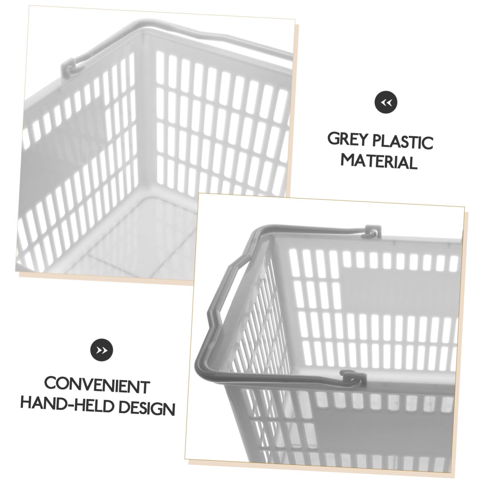 Cesta Porta Oggetti in Plastico Spesso Manico, Resistente e Facile da Trasportare per Supermercati e Negozi di Snack