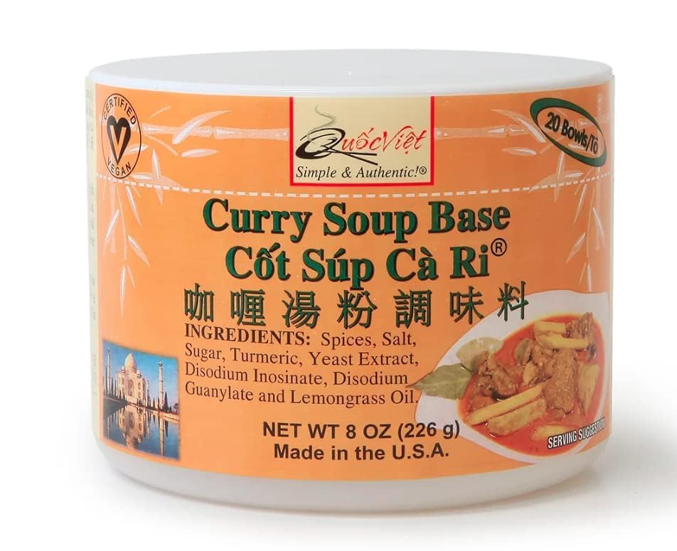Quoc Viet 4-Pack of Curry Flavored Soup Base Cot Sup Ca Ri Brand 8 oz Plastic Jar 4 Pack
