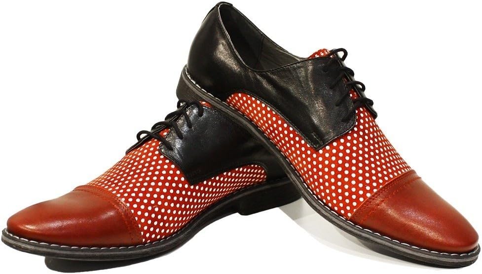 Modello Lukaso - Handmade Italian Leather Mens Color Colorful Oxfords Dress Shoes - Cowhide Smooth Leather - Lace-Up