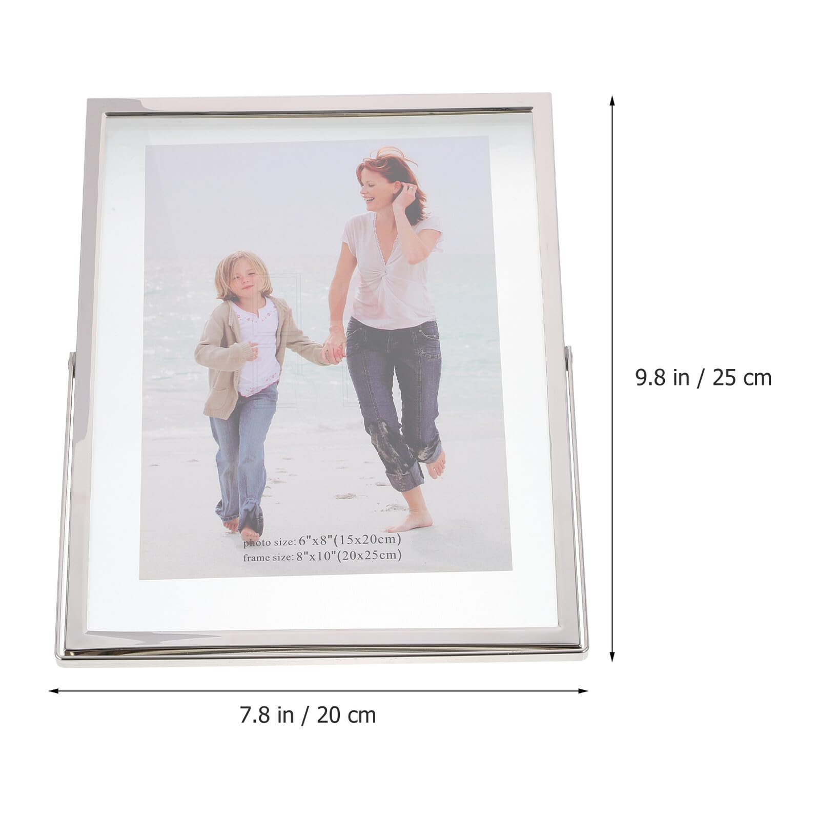 Einfacher Fotorahmen aus Glas mit Silbernem Metallrahmen Eleganter Bilderrahmen zur Fotopräsentation und Heimdekoration Tischbilderrahmen für Bilder und Gemälde