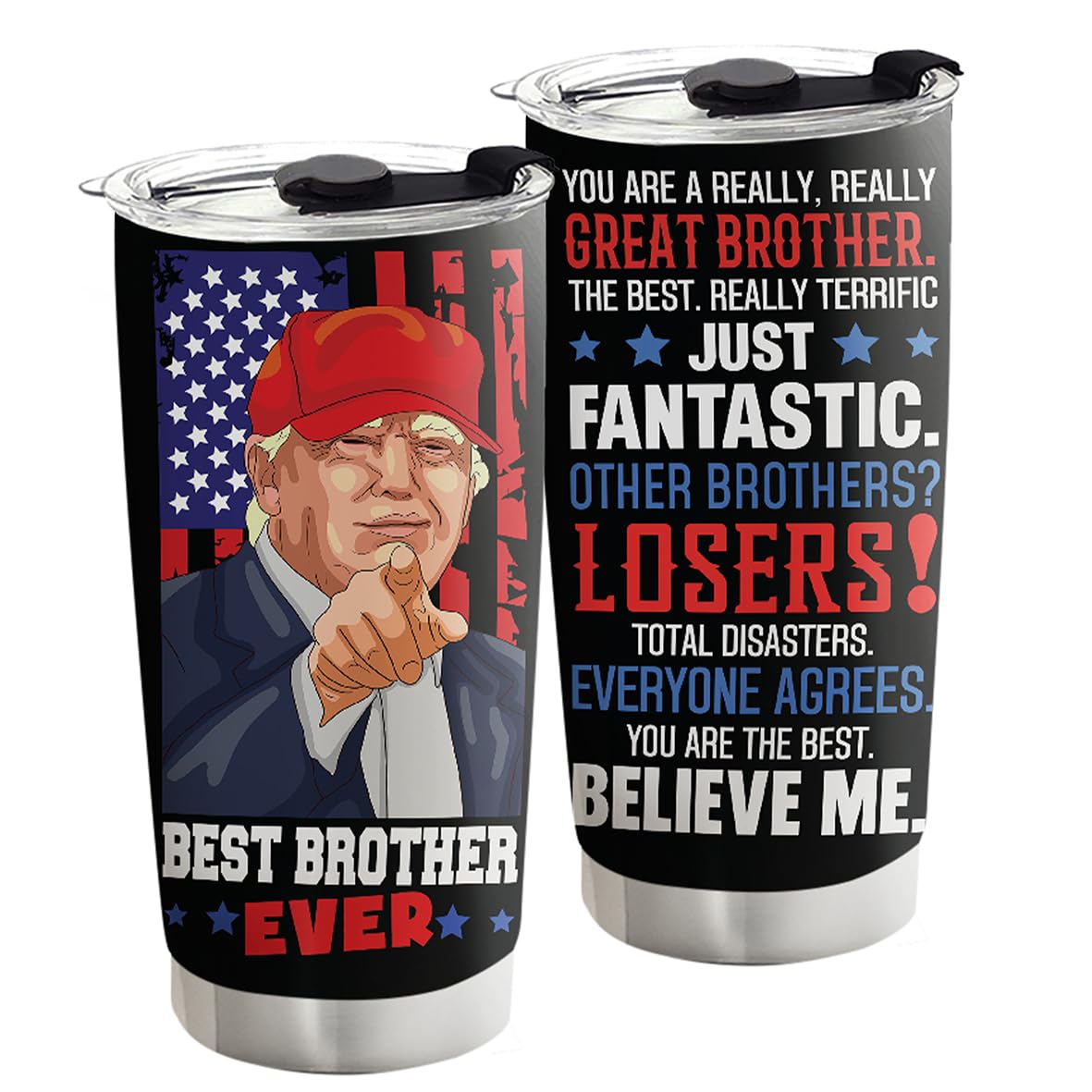 Brother Gifts From Sister - Father's Day Gift, Birthday, Christmas Gift Idea- Funny Brother Gifts From Sisters, Siblings - Stainless Steel Tumbler