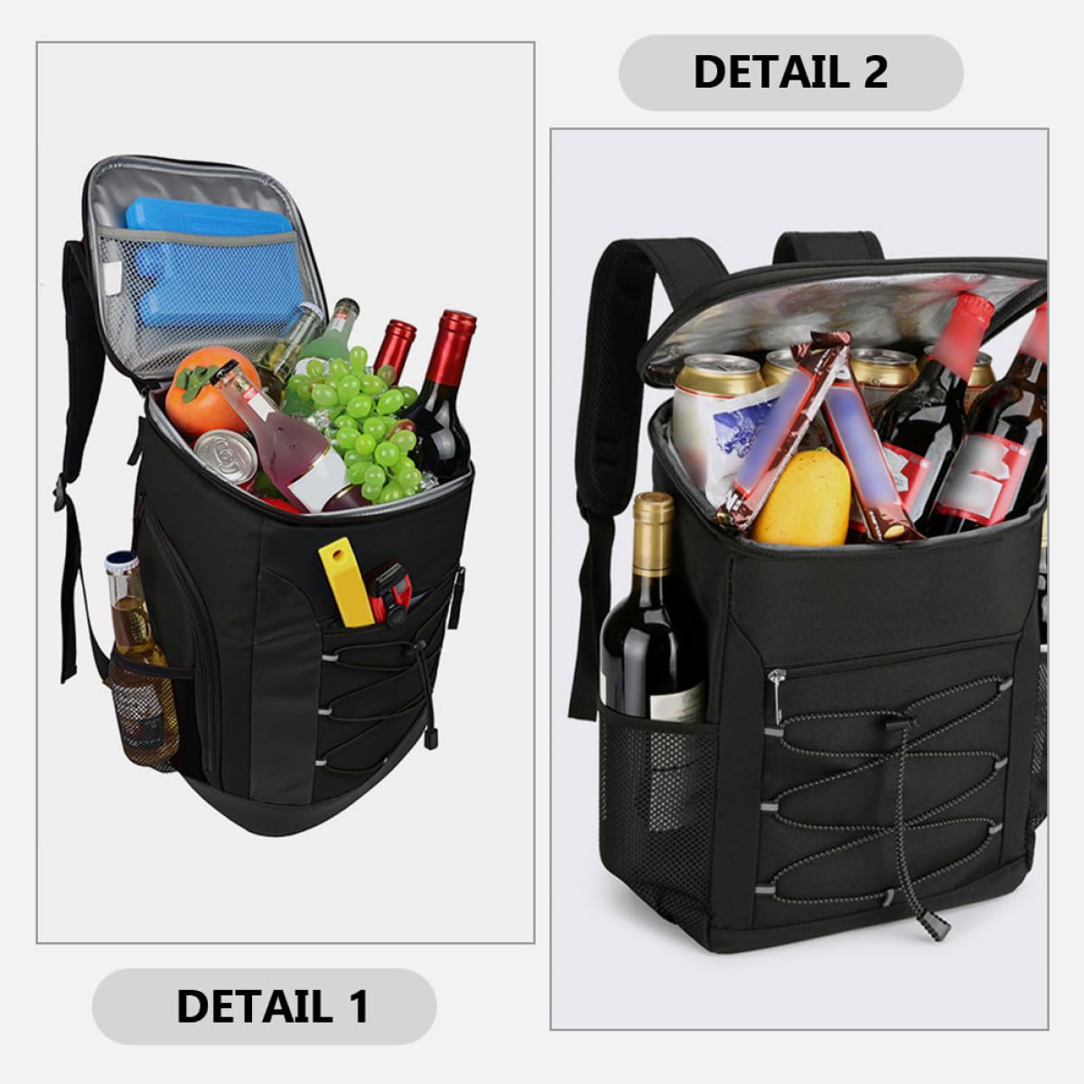 GLEAVI Zaino Termico Porta Pranzo Oxford Rivestimento Peva e Alluminio, Grande capacità, Isolamento per Mantenere Caldo o Freddo, per Picnic All'aperto
