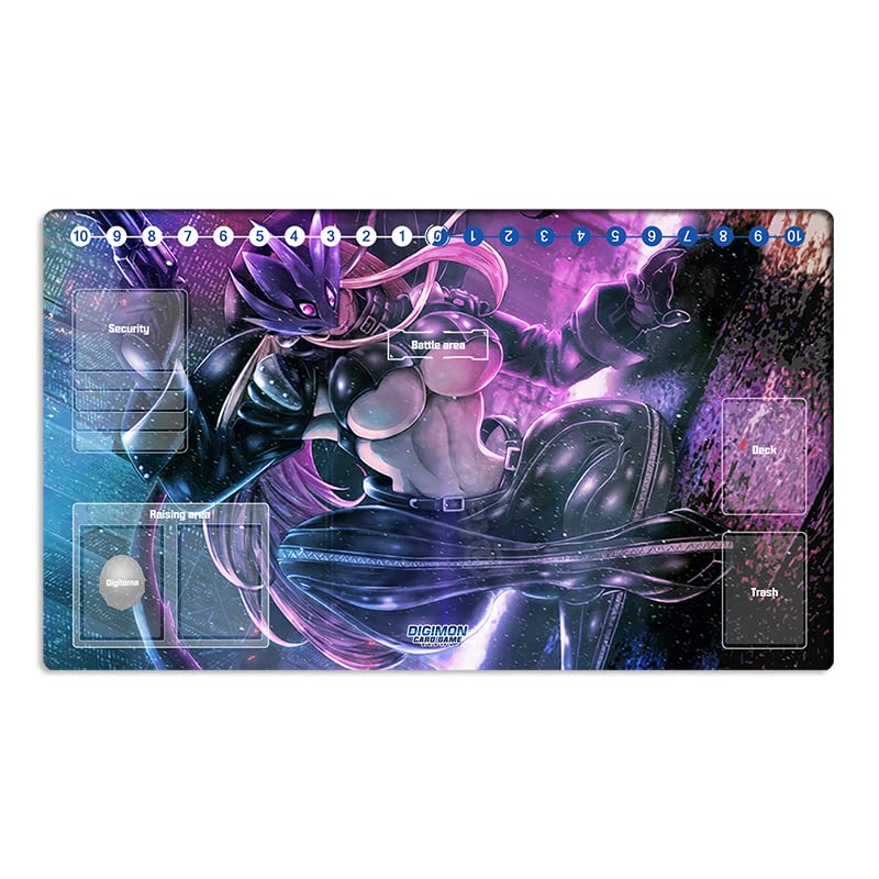 Mlikemat New Digimon Beelstarmon Playmat DTCG CCG Mat Trading Card Game Mat Desk Pad + Free Mat Bag