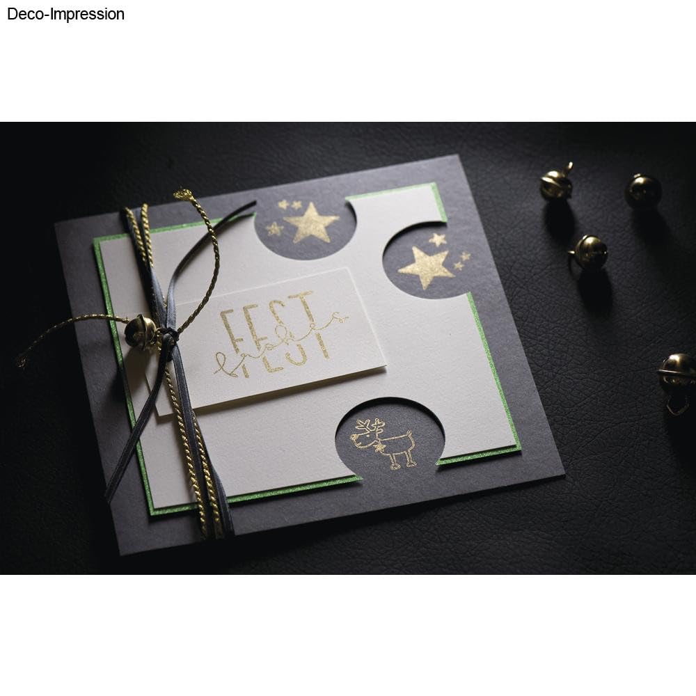 Rayher timbro rotondo stelline gomma su legno diametro 3cm per scrapbooking decorazioni fai da te