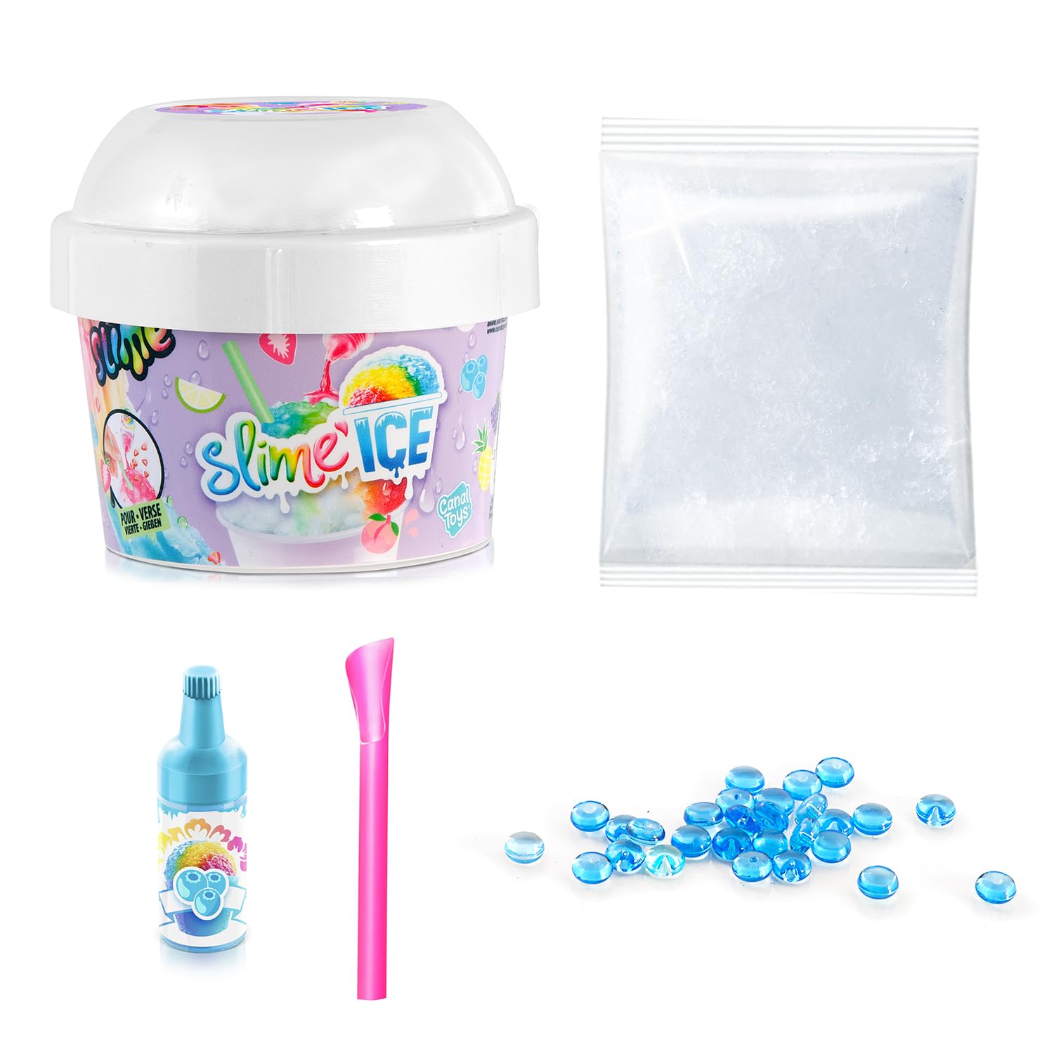 Canal Toys - So Slime - Pojemnik Slime Ice - Zestaw z zapachowym barwnikiem, łyżką do mieszania i dekoracjami - SSC299