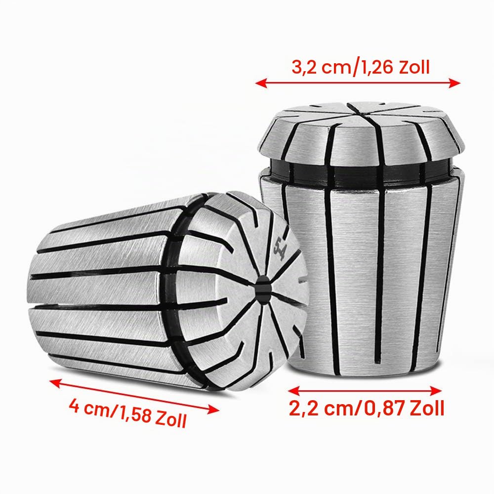ER32 Spannzangenfutter mit MT2 Schaft ER32 M10 Motorverlängerungsstange, Yofuly 19-tlg. ER32-Spannzangenfutter von 2 mm bis 20 mm für CNC-Graviermaschinen oder Fräswerkzeuge