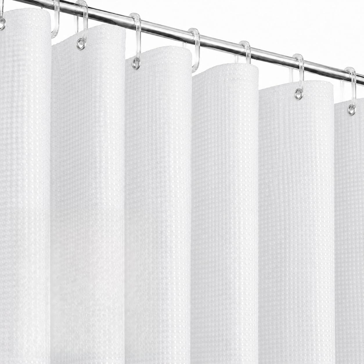 HOMETHREADS Embrace Luxury with Our 6-Feet Long Premium Polyester Shower Curtain with 12 Hooks for a Lavish Bathroom Ambiance | Stylish, Splendid, and Perfectly Sized (Grey_Leaf, 180x200cm) — Amazon image 15