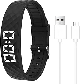 Reloj de recordatorio de alarma vibratorio, pulsera despertador vibratorio, seguimiento de actividad con 8 alarmas, temp...