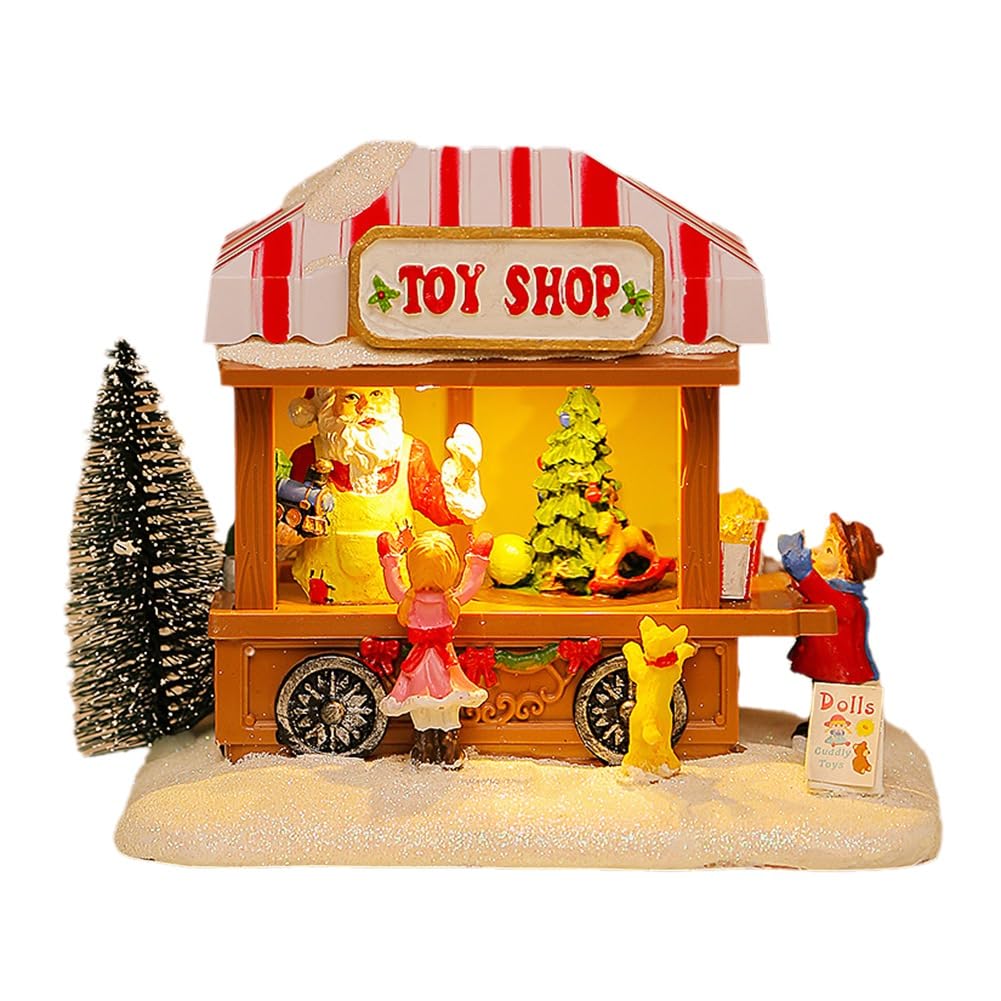 Veilleuse musique maison de neige et décorations de Noël intérieures