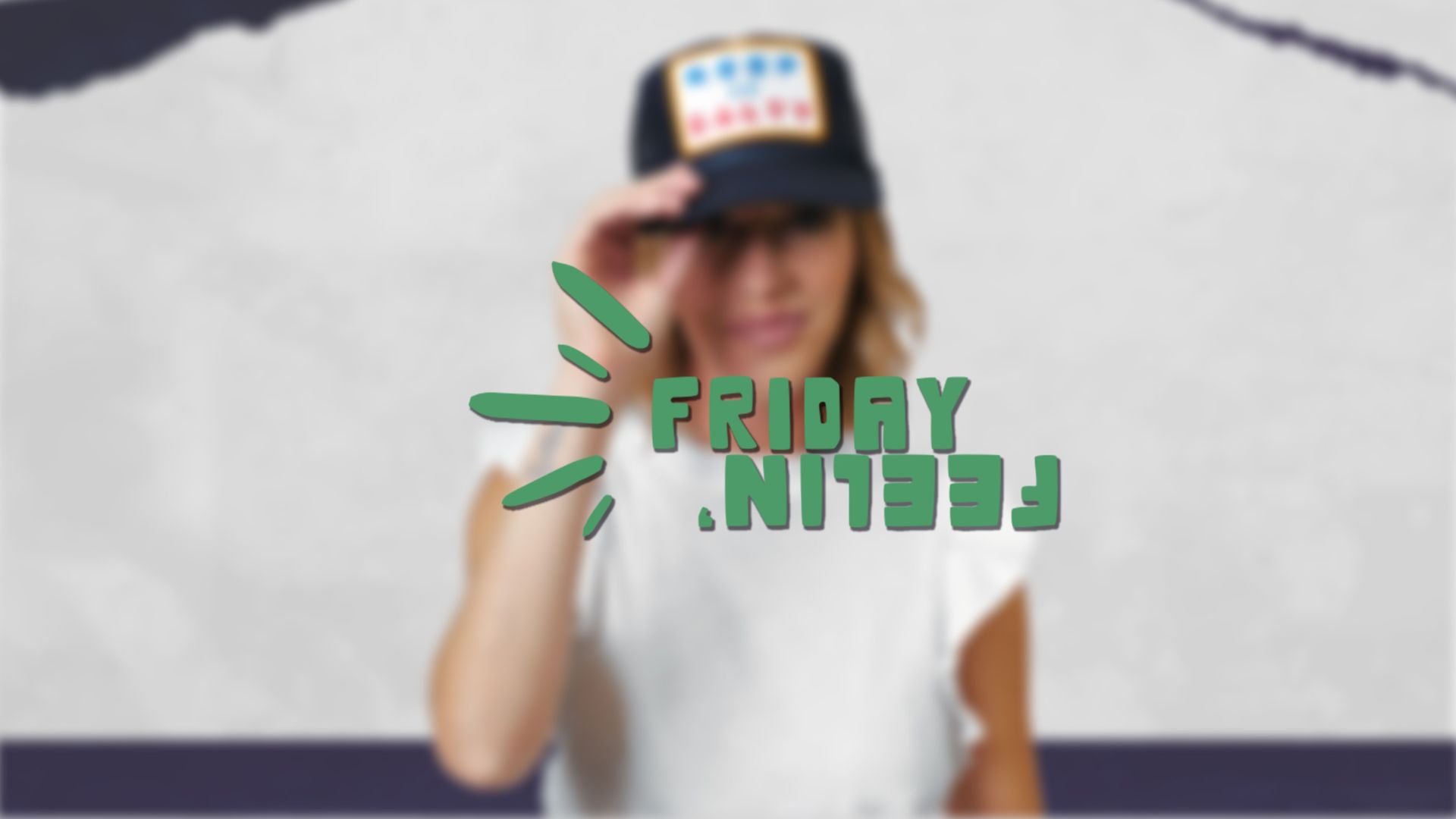 NWT FRIDAY FEELIN TRUCKER HAT? Rays Of Happy Trucker Hat in Blue – Shop Friday Feelin main image 3