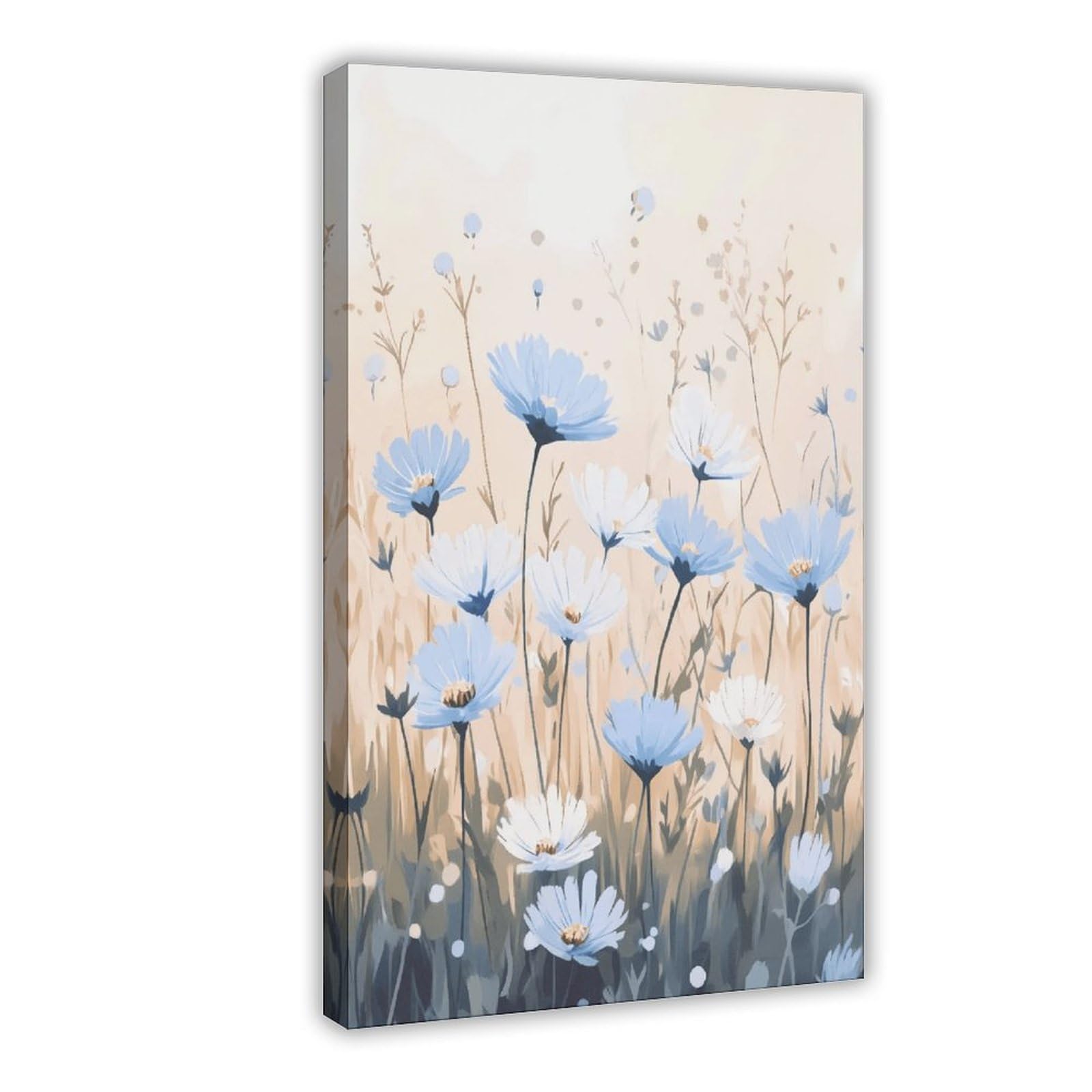 UTGN Leinwand-Poster, Motiv: Blaue Chicorée, Blumen, Wiese, Botanik, Wandkunstdruck, Bild, Gemälde, 50 x 75 cm