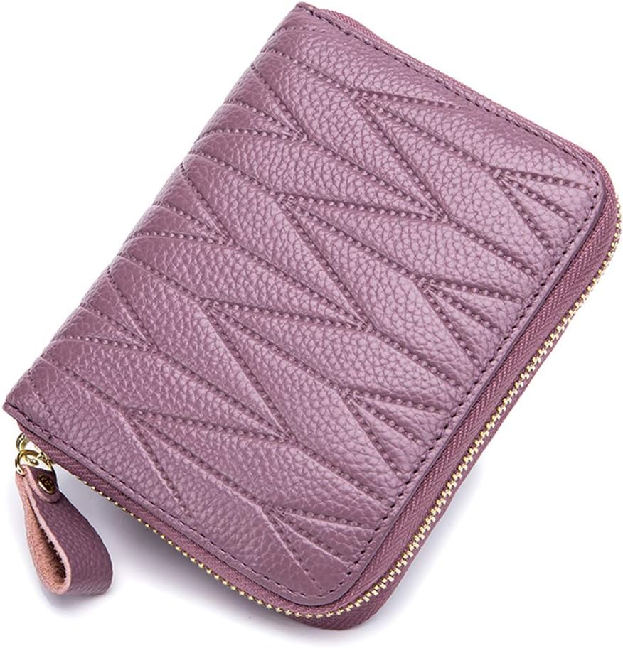 imeetu Credit Card Holder, RFID Blocking Leather Wallet with ZipperPurple
