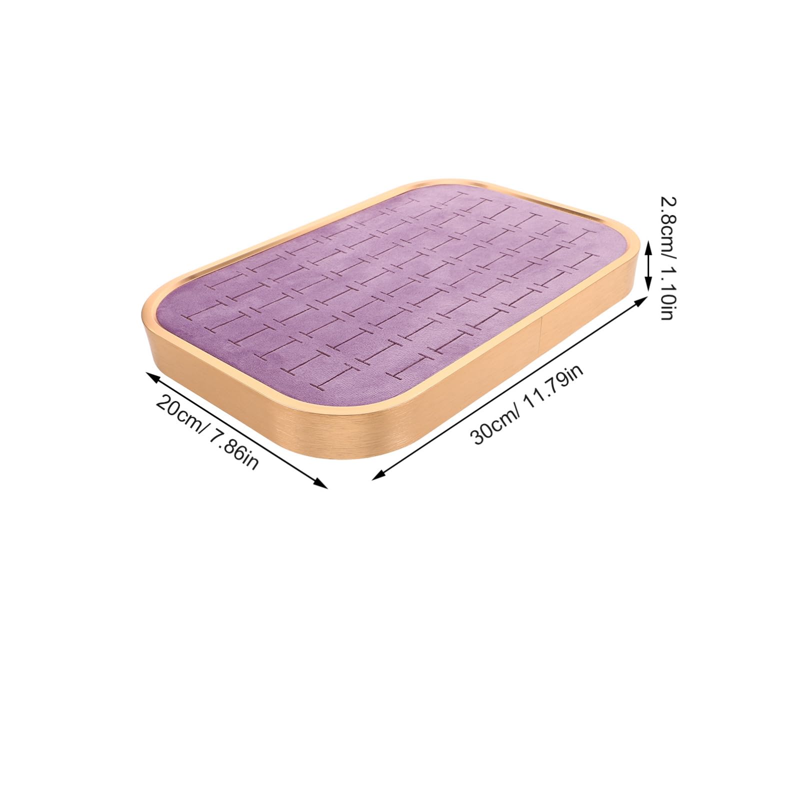 PartyKindom Organizador de Anillos Apilable de Terciopelo 60 Ranuras | Marco Rectangular de Aleación de Aluminio, Color Púrpura, Diseño Secciones para Pendientes y Colgantes