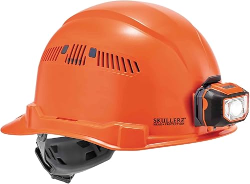 Miniatura 2 de Ergodyne Skullerz 8972LED - Casco con ventilación, estilo gorra, suspensión de trinquete, clase C, color naranja