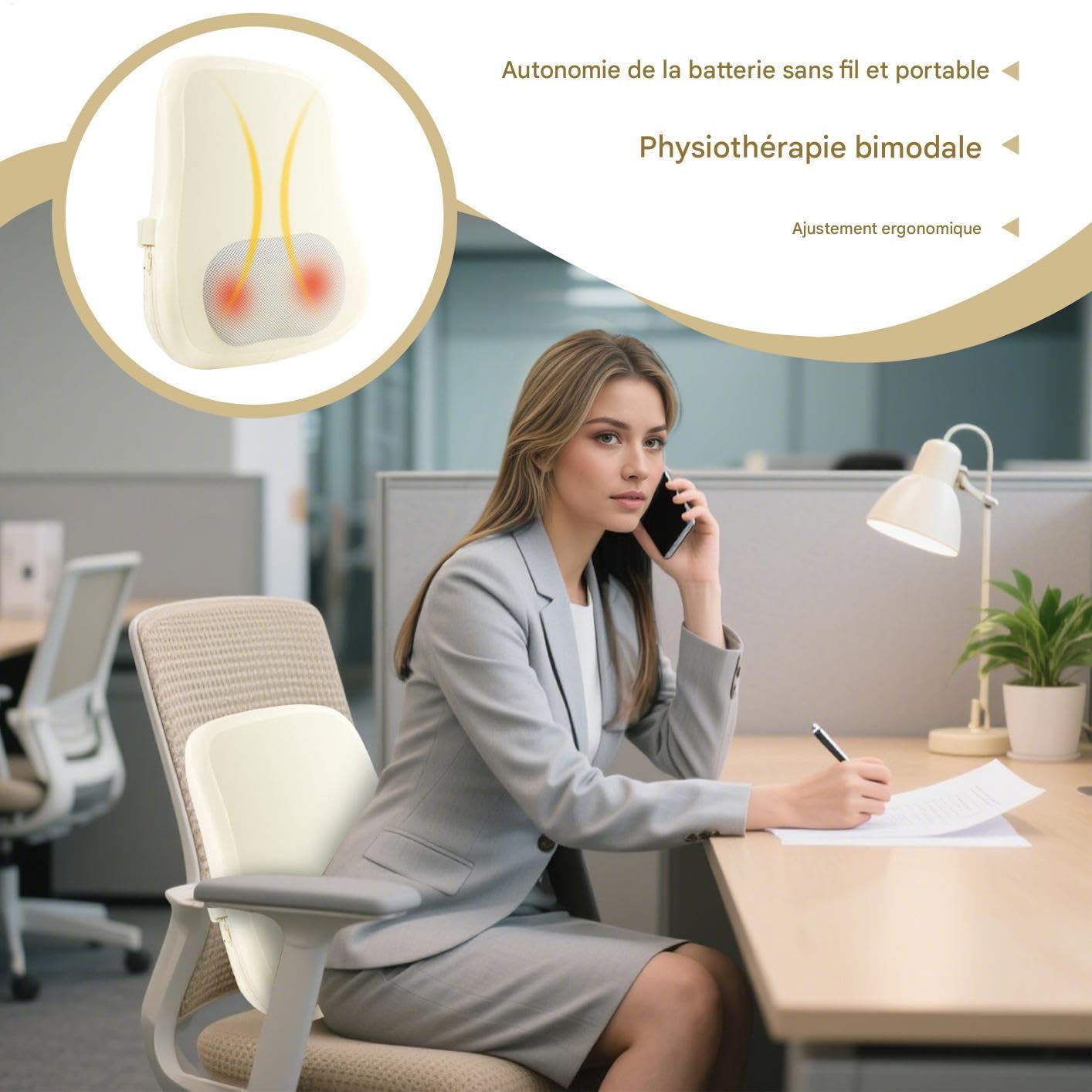 Masajeador de cuello y espalda con calefacción,Masajeador Cervical Térmico