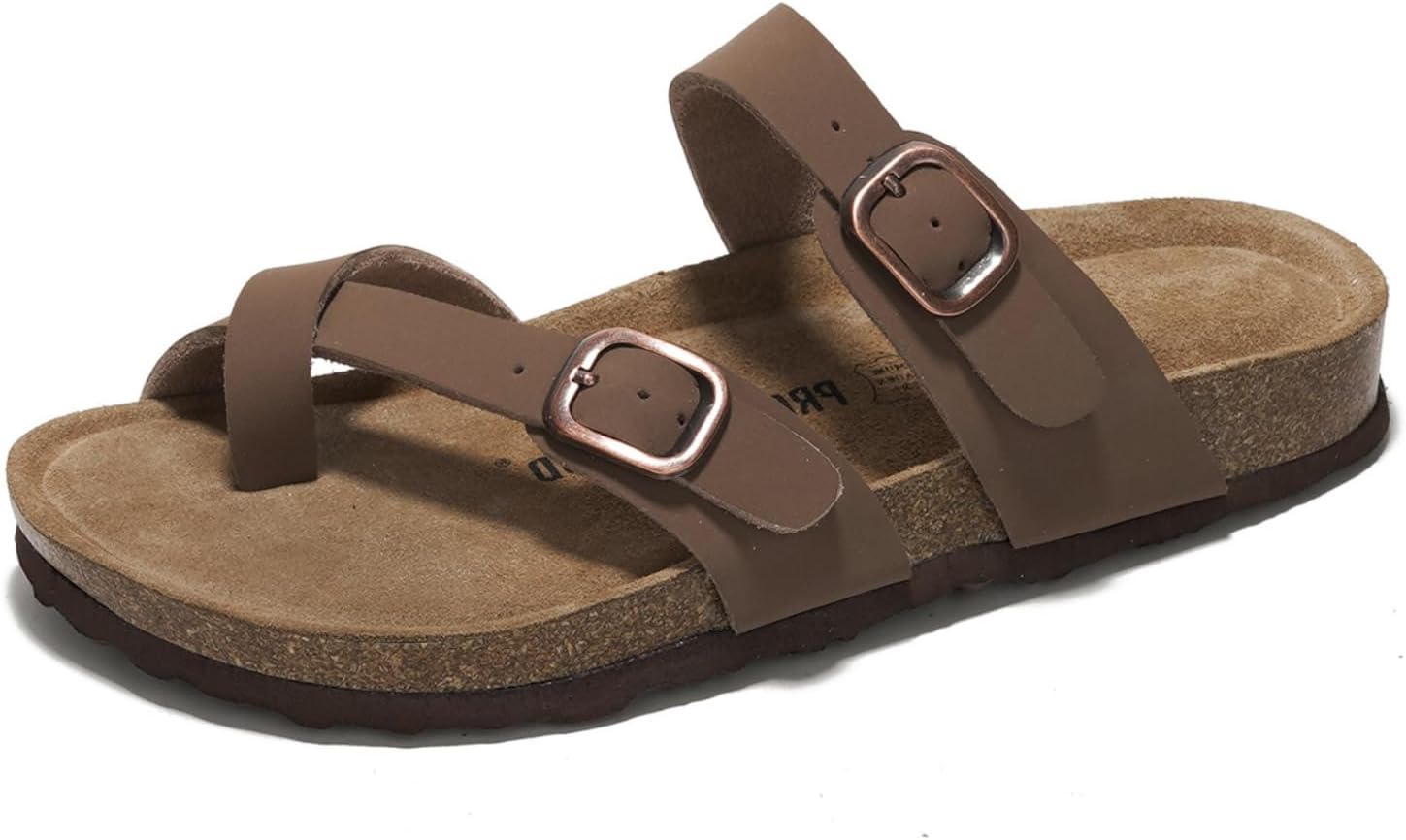 Project Cloud 100% Genuine Leather Womens Sandals -Lightweight Womens Slides Memory Foam Insole & Cork Footbed Sandals Women - Non-Slip Beach Essentials Summer Sandals for Women 2026 (Lian)