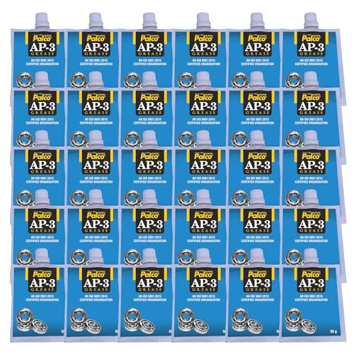 Image of PALCO AP-3 GREASE Pouch 50g (Pack of 30) Multipurpose Water Resistant & Chassis Bearing Lithium Base Anti Corrosion Grease for Car Cycle Bike Chain Lube NLGI-3 Long Lasting Lubricant