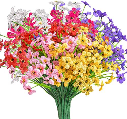 Lot De 20 Fleurs Vintage En Plastique - Roses, Jaune, Vert - Pour Décoration, Arrangement - Occasion
