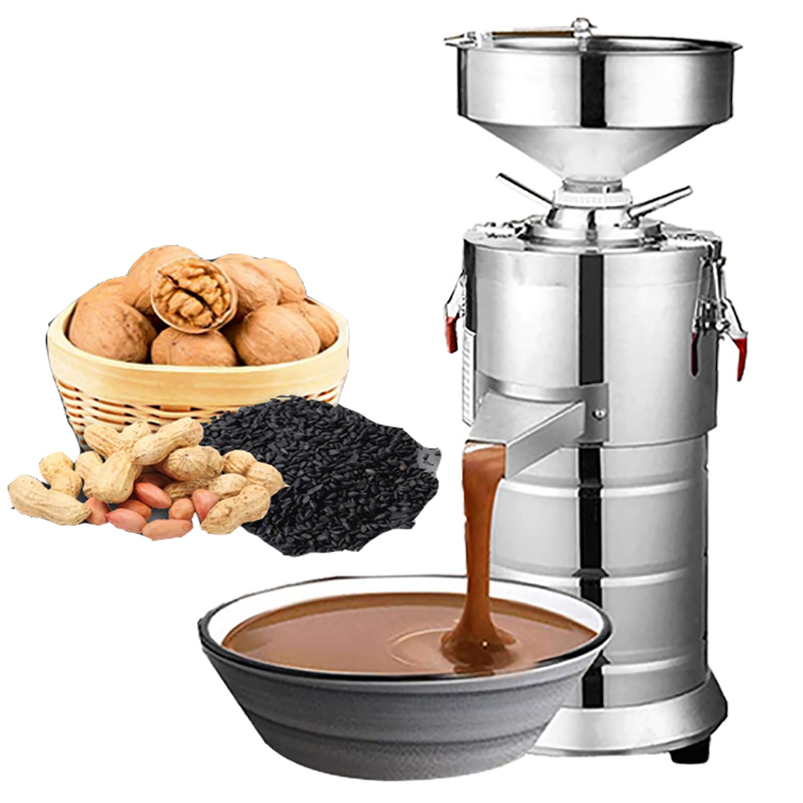 Maszyna do masła orzechowego, szlifierka do orzechów ziemnych, orzechów nerkowca, migdałów, wydajność 15 kg/h, wysoka wydajność sosu 90%-95%, wydajny młynek do orzechów do użytku domowego i