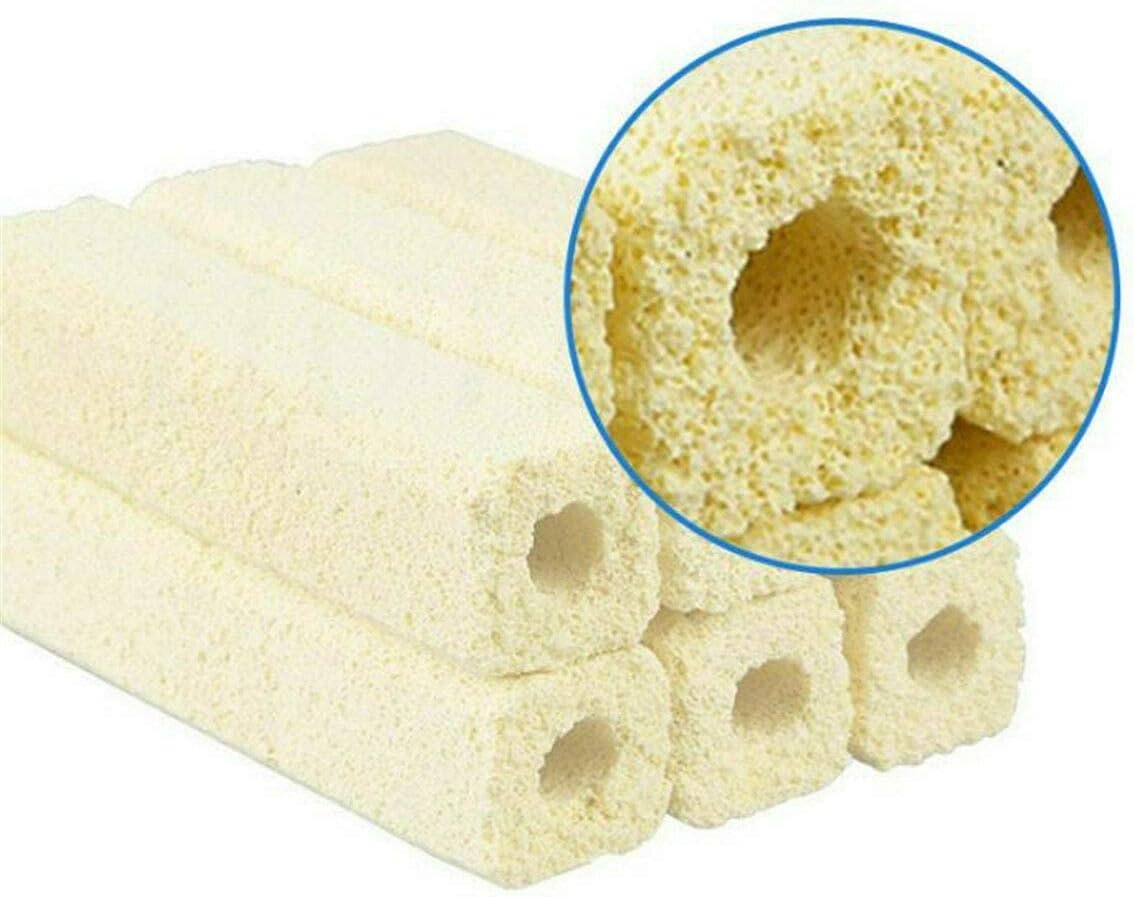 Wave Point 6.2-Inch Long Large Aquarium Filter Media, Ceramic Bio Media Blocks for Sump Tank Pond Fish Tank Media 7.9 LBs 40-Pack