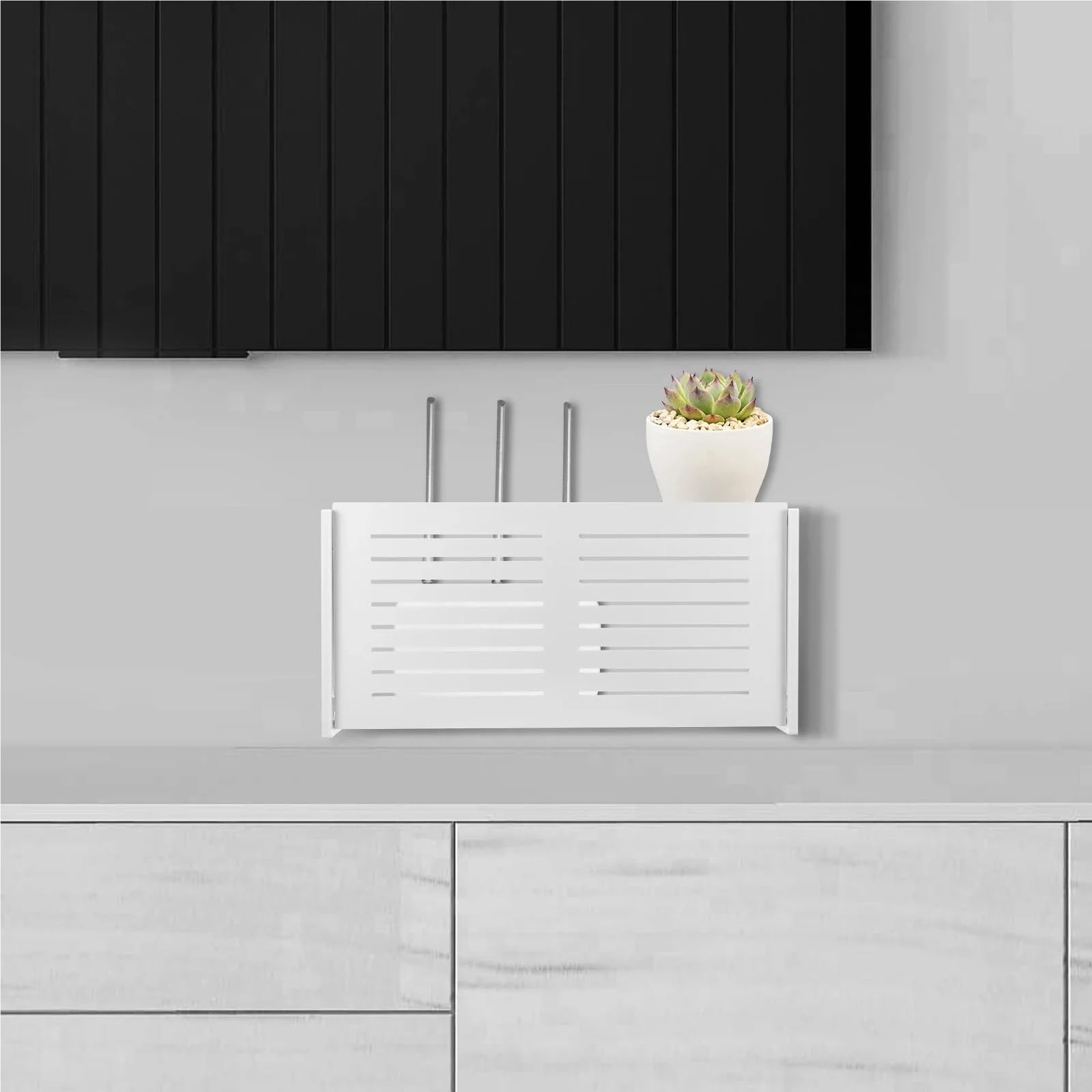Router-Aufbewahrungsbox Wifi Router Lagerung Box Wand Montiert Wireless Panel Regal Stecker Bord Halterung Kabel Organizer Wohnkultur