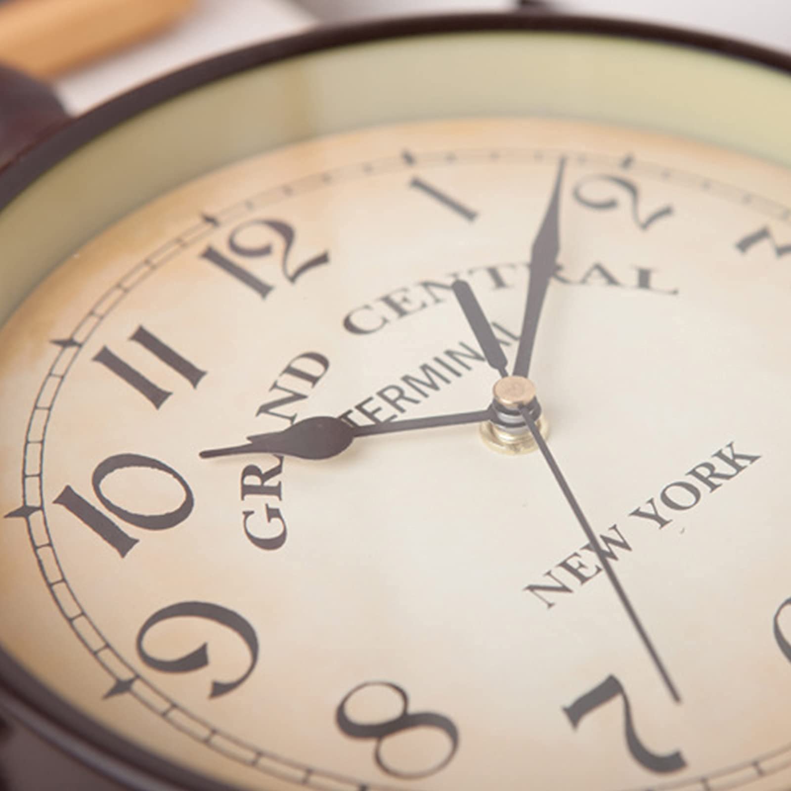 CKKNILV Double Sided Wall Clock Wall Clock Double Sided Indoor & Outdoor Garden Train Station Clock Vintage Antique Look Wall Mounted - Vintage Wall Clocks Beautiful Scenery