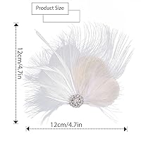 Vista 4 de Pinza para el pelo de plumas blancas de los años 20, accesorios para el cabello, tocado para mujer