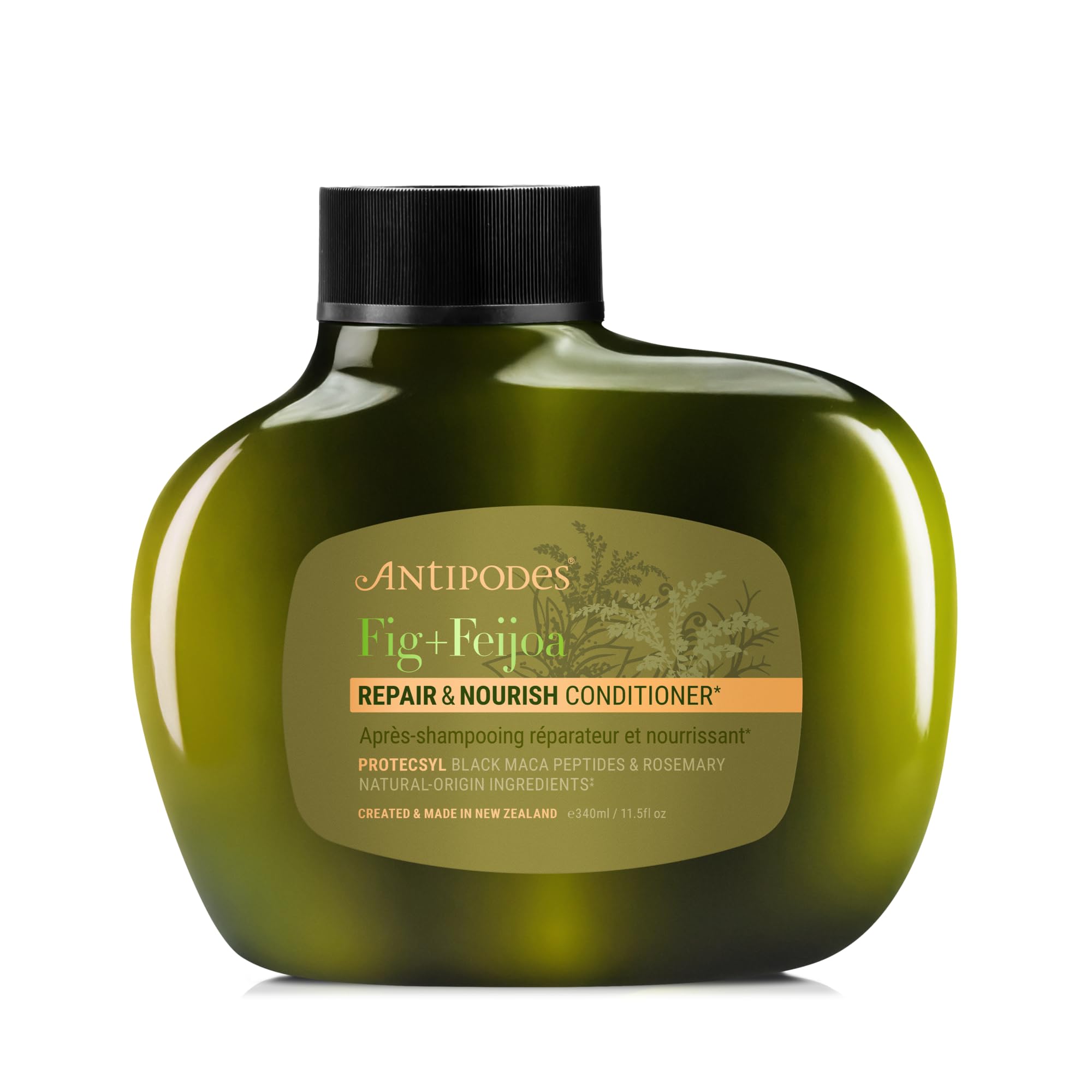 Antipodes Fig & Feijoa Repair & Nourish Conditioner | Natural Silicone-Free Conditioner with PROTECSYL Peptides, Avocado Oil & Harakeke Flax | For Dry, Damaged or Colour-Treated Hair | 340ml