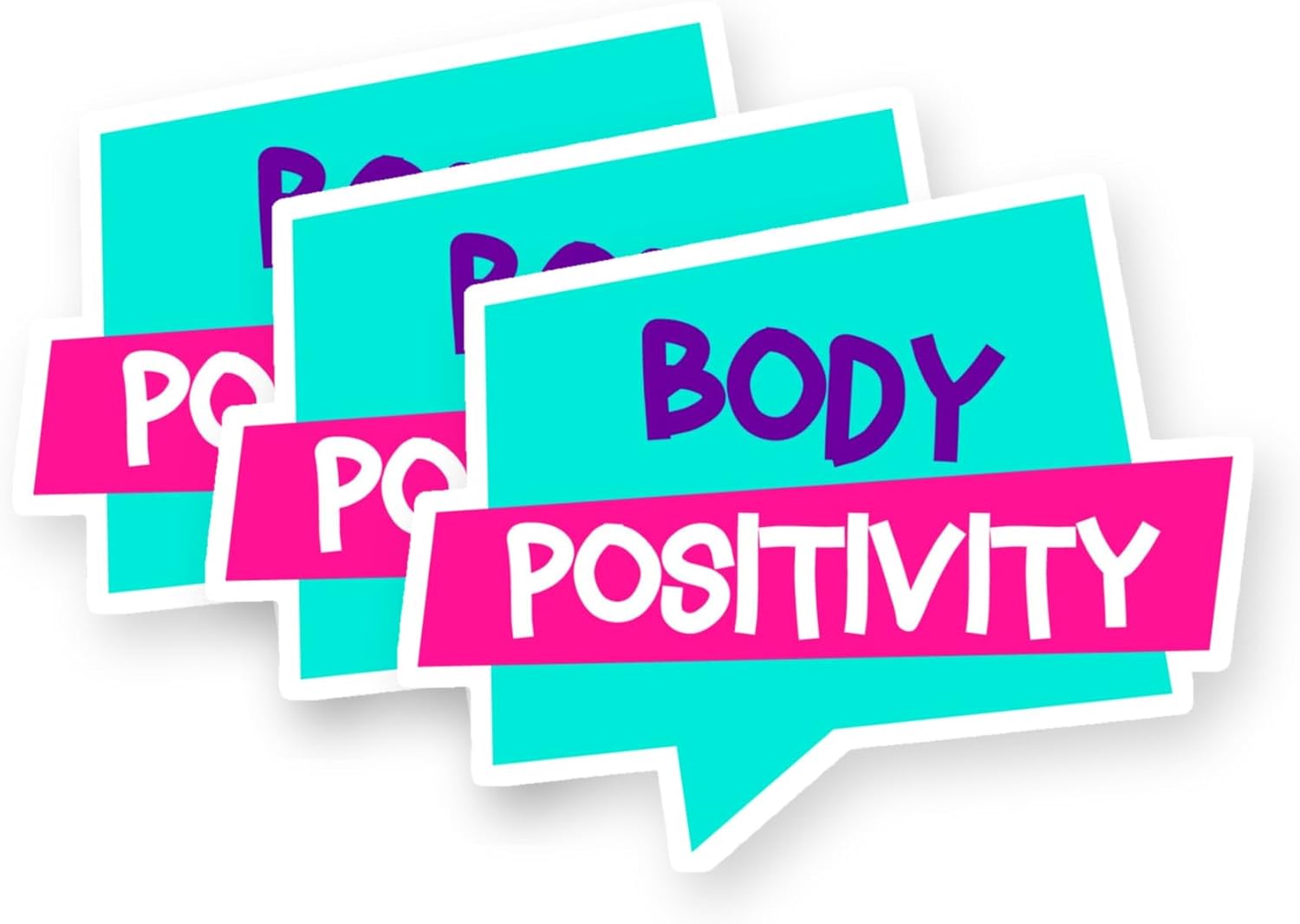 Love Body Positivity Vinyl Stickers 3 Pack 3 Inch
