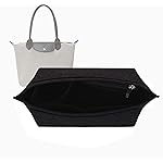 Lckaey Purse Organizer Insert for Longchamp Le Pliage Large Tote, Felt Insert, Black, M/12.8*4.9*7.8in