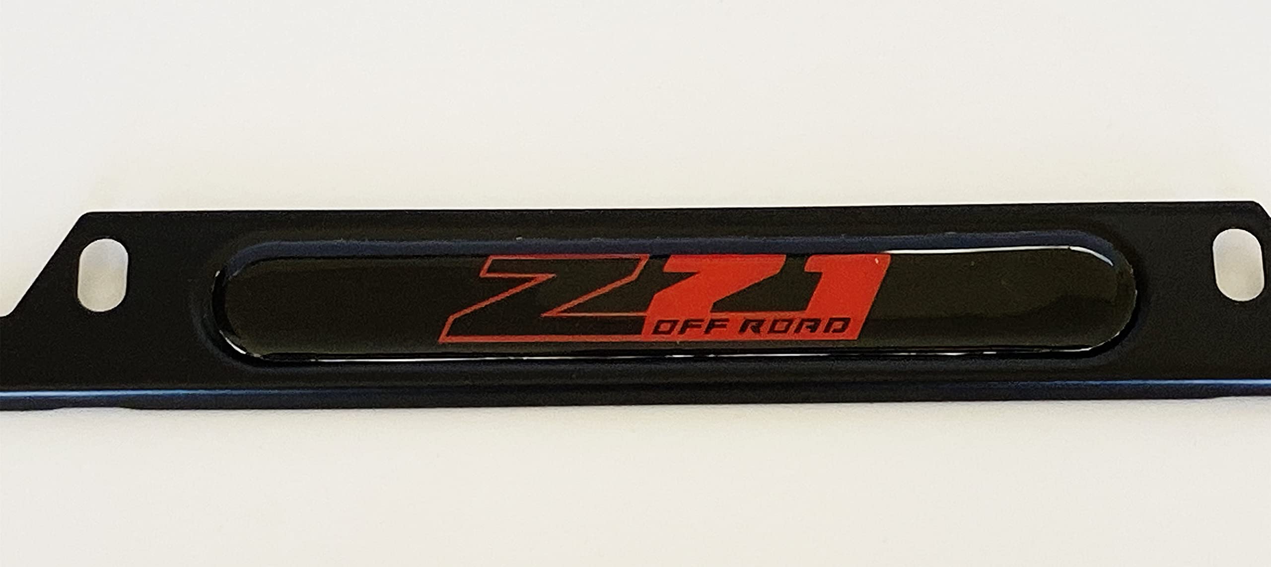 Z71 Off Road Luxury Car License Plate Frame Cover Holder for Chevy Silverado -Stainless Steel (2X Black)