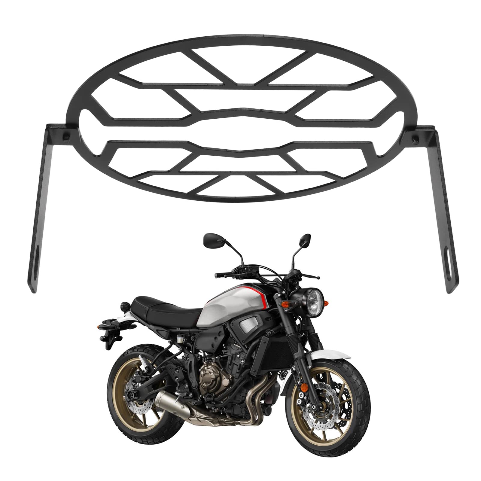 Qiilu Protezione Faro Moto Copertura della Griglia di Protezione del Motociclo con Vite della Staffa Acciaio Inossidabile per XSR700 XSR900 2016-2021
