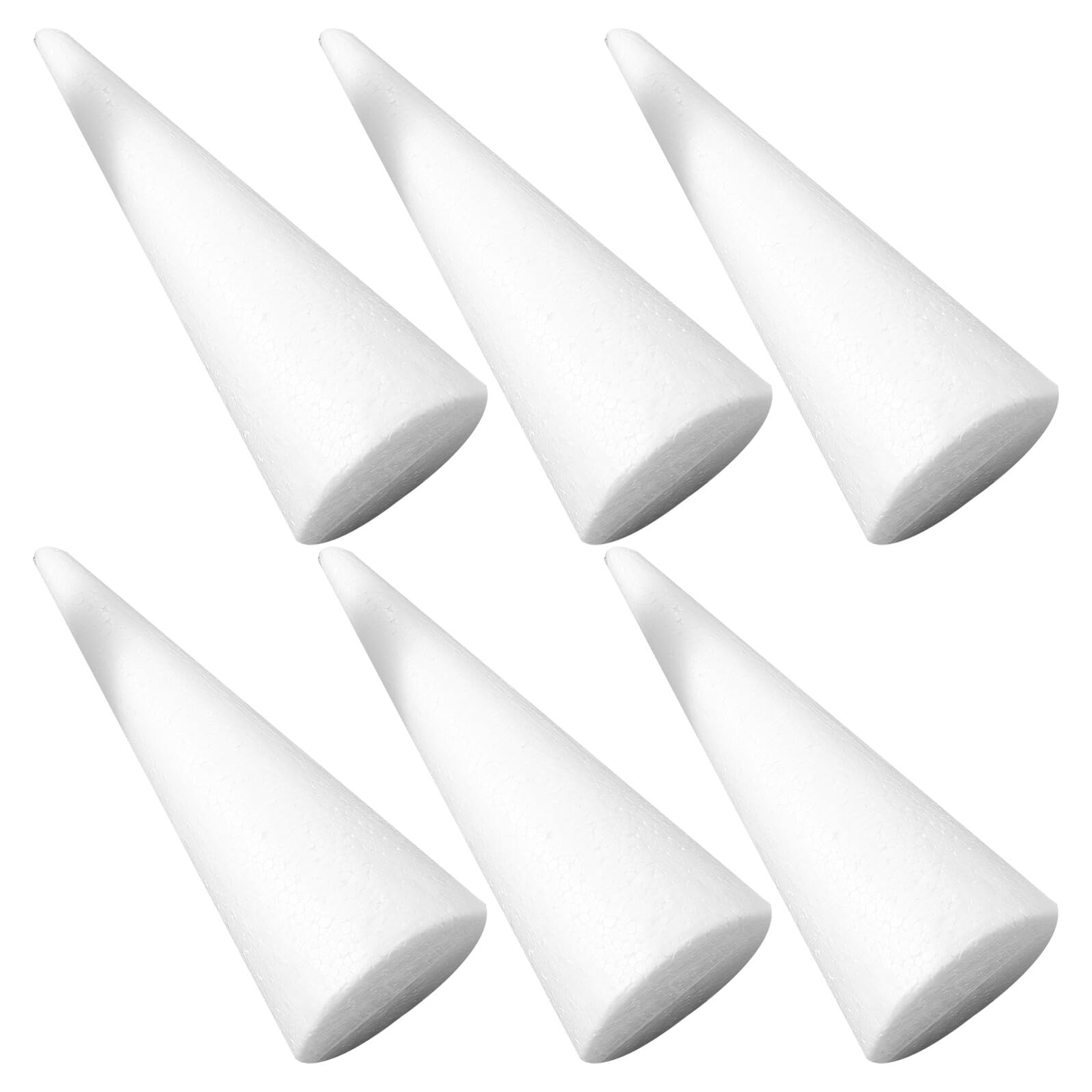 PRETYZOOM Coni di Schiuma 30 CM Set 6 Pezzi per Decorazioni Natalizie Forme Artigianali in Polistirolo Riutilizzabili per Centrotavola Ornamenti e Progetti Creativi di Natale