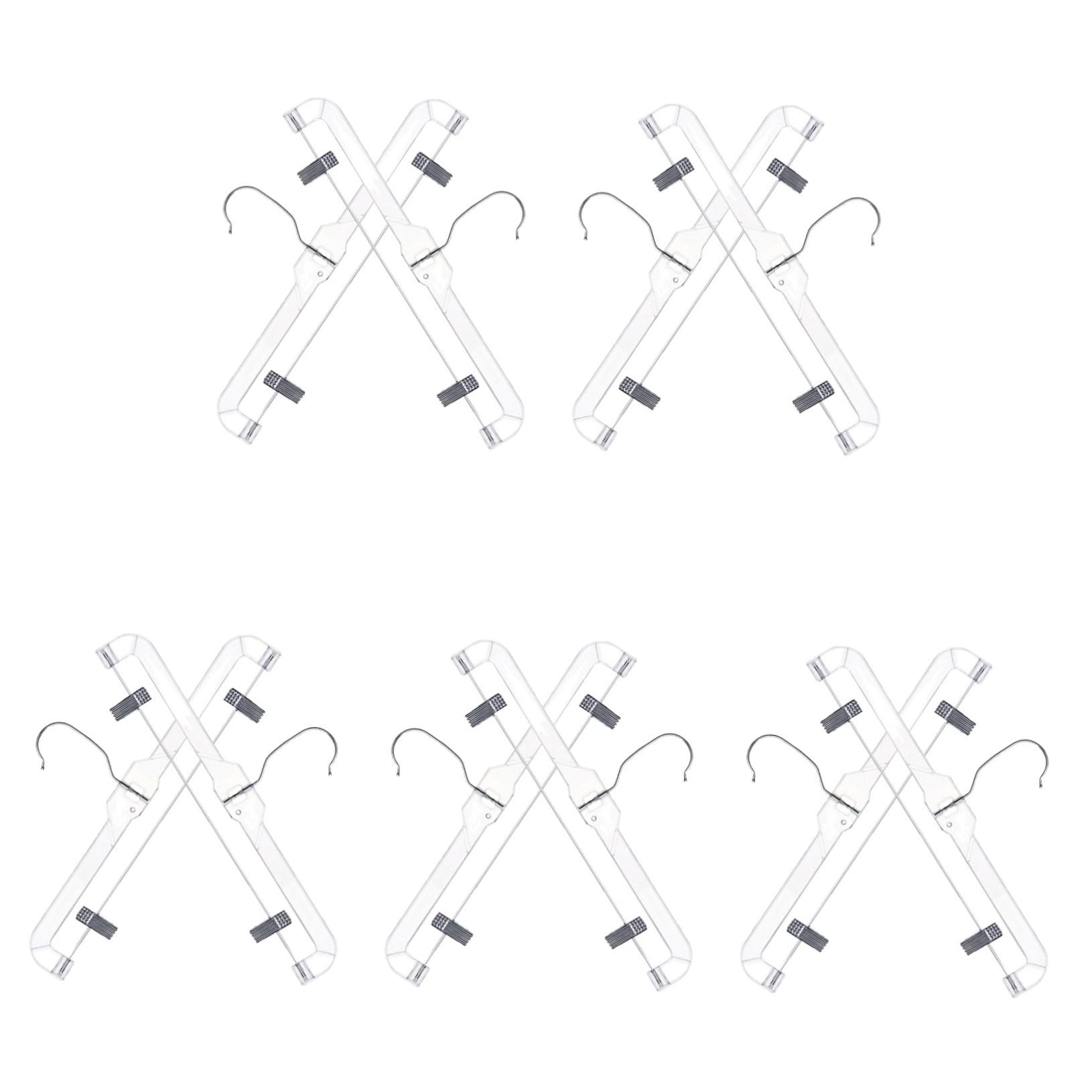 Perchas para Pantalones con Clips, 10 Piezas, Plástico y Hierro