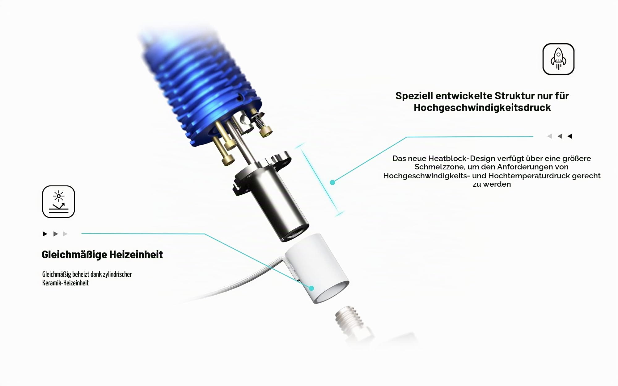 Phaetus Rapido Hot-End High Flow - Blue