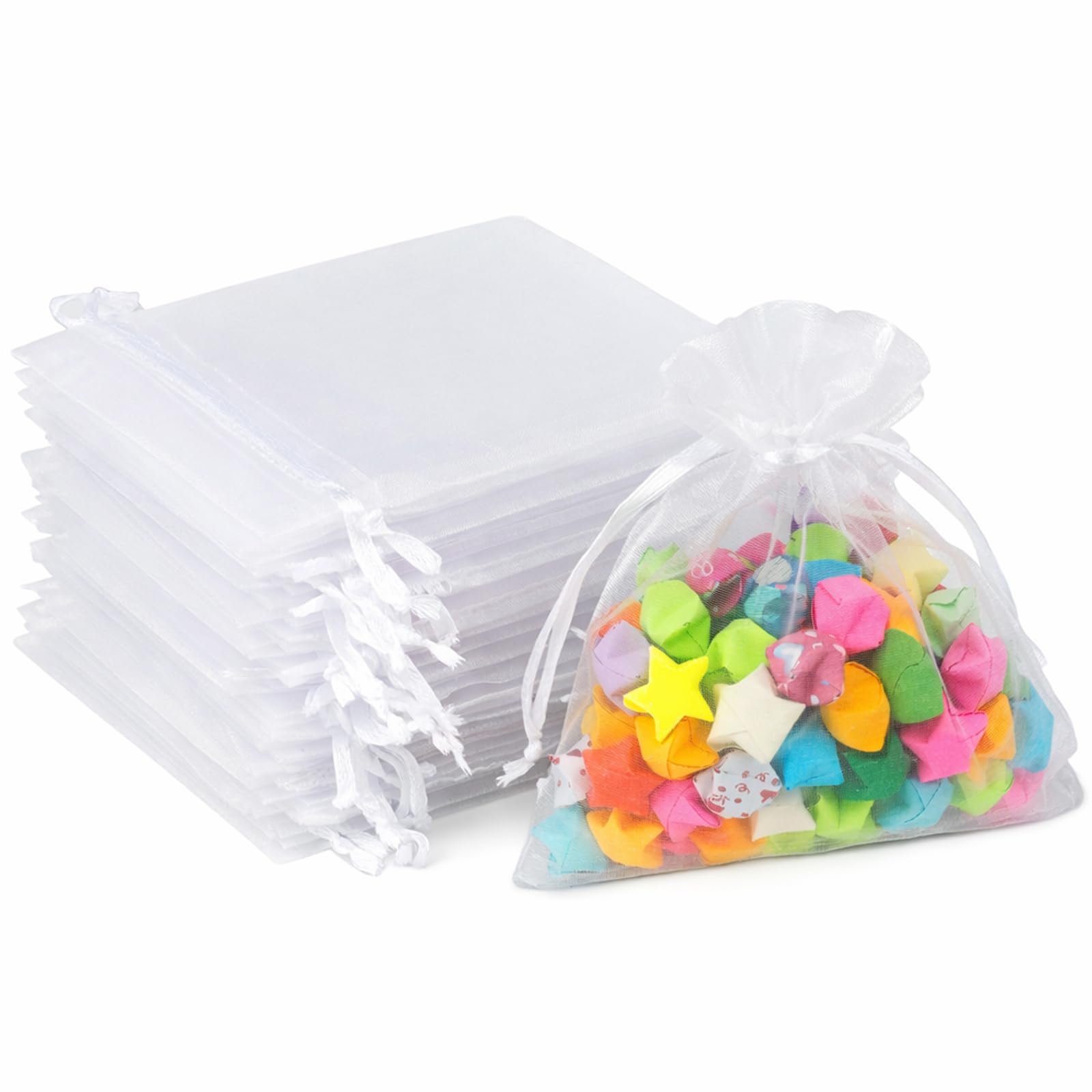 G2PLUS White Organza Gift Pouches - 7x9 CM Small Organza Favor Bags, 50 PCS Wedding Jewelry Bags - Clear Mesh Pouches for Wedding, Christmas, Birthday, Anniversary — view 20