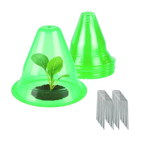 Maximex Pflanzenhut 6er Set Schutz vor Frost Vögeln und Schnecken im Garten Anzuchtglocken für Setzlinge Ø 27 x 23 5 cm PET-Kunststoff Grün