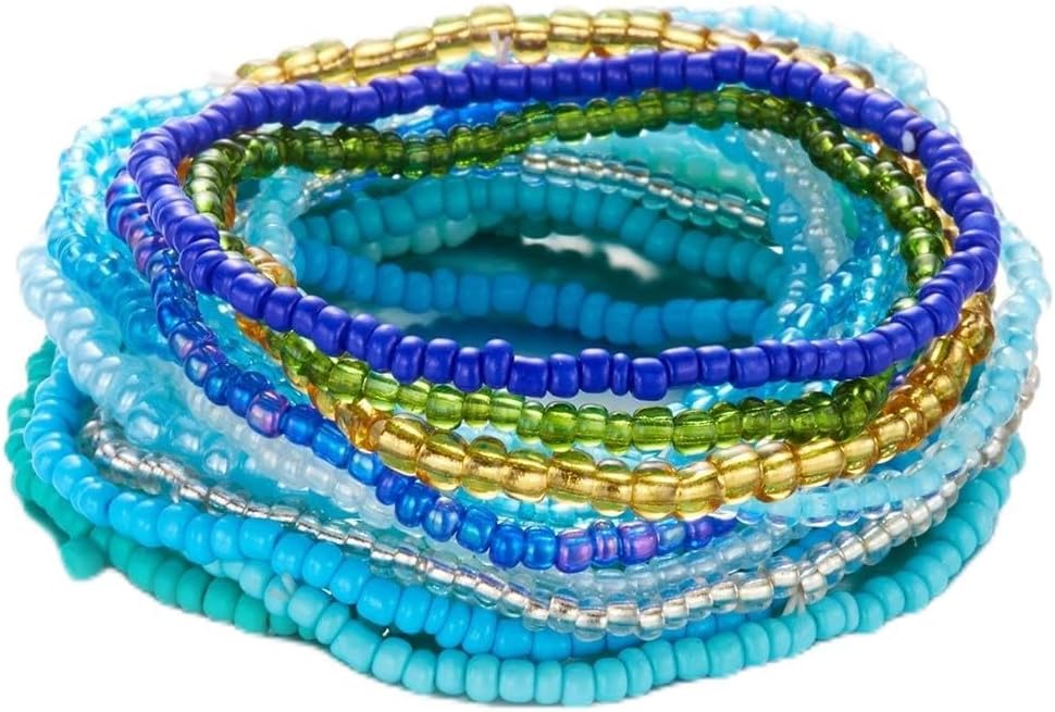 GYRMMUE Vintage Elastic Beaded Bracelets for Women Bohemian Stackable Stretch Bracelets Colorful Boho Charm Bracelet Sets Trendy Lightweight Hypoallergenic Jewelry Handmade Birthday Holiday Jewelry