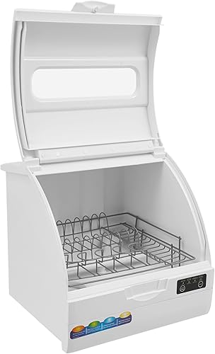 Miniatura 7 de Lavavajillas portátil para encimera, 4 programas de lavado, lavavajillas neutro independiente con tanque de agua integrado de 9 L, 1200 W 360  de