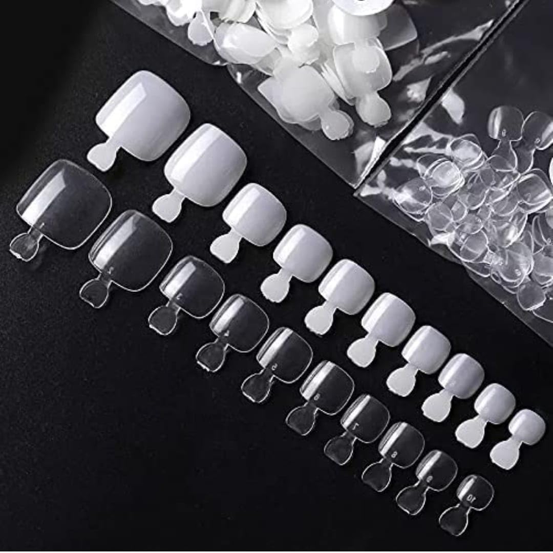 Bolt bee 500PCS False Nails Artificial Clear DIY False Toe Nails Fake Nails for Nail Art (NATURAL)